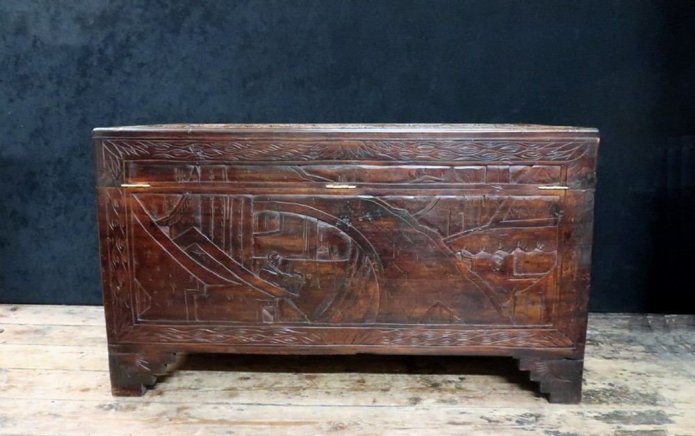 Early 20th Century Oriental Carved Camphor Wood Storage Chest View XI