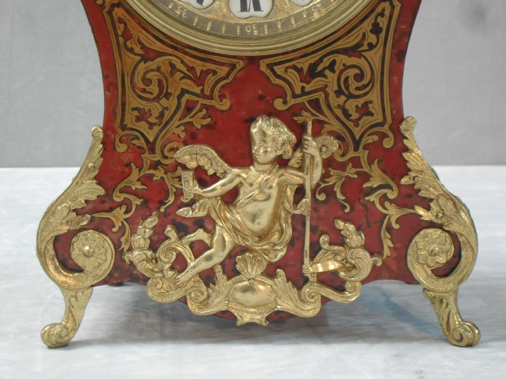 French Louis XV Style Boulle Mantel Clock by Samuel Marti View III