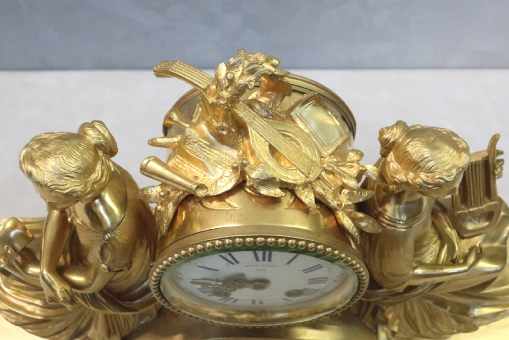 French Napoleon III Bronze Gilt Mantel Clock by Miroy Freres View VIII