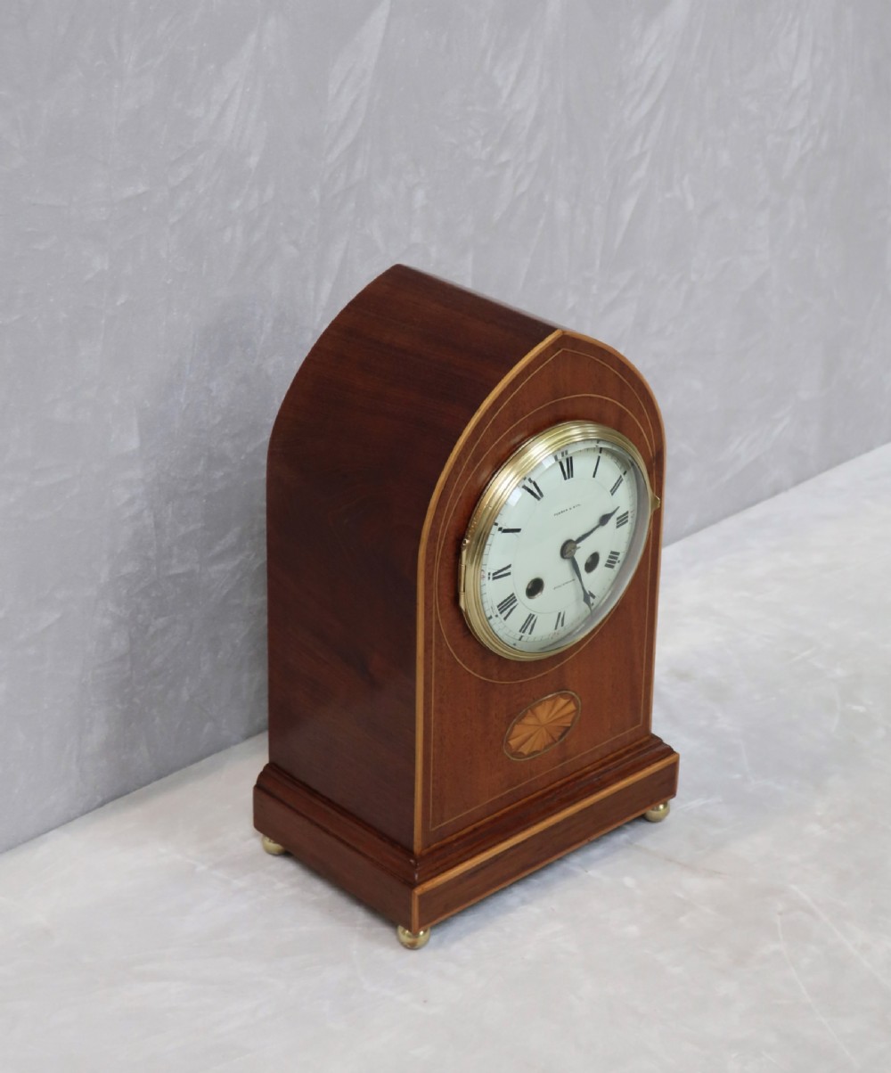 French Belle Epoque Mahogany Mantel Clock View V