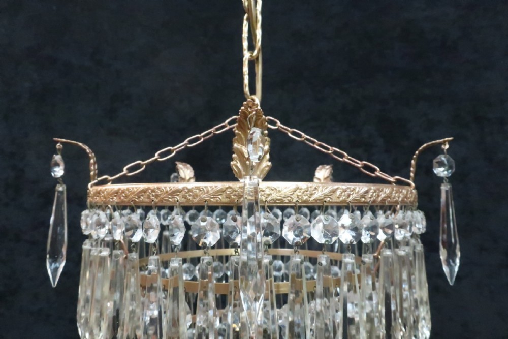 Italian Art Deco Four Tier Crystal Glass Chandelier View III