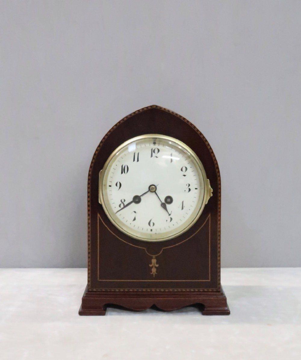 French Belle Epoque Mahogany Mantel Clock