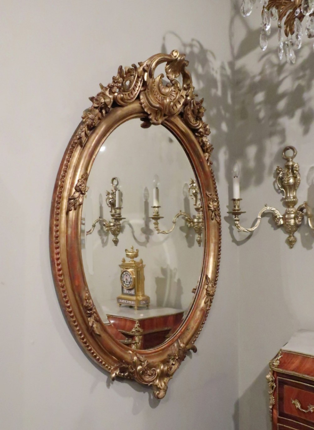 Victorian Giltwood Oval Wall Mirror