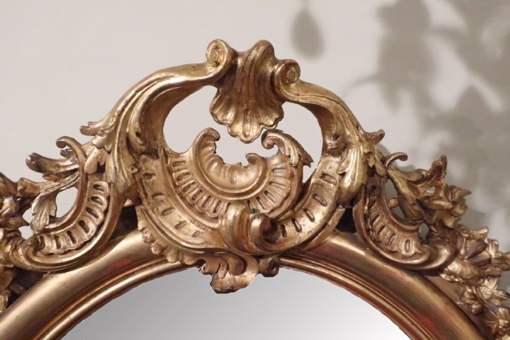 Victorian Giltwood Oval Wall Mirror View V