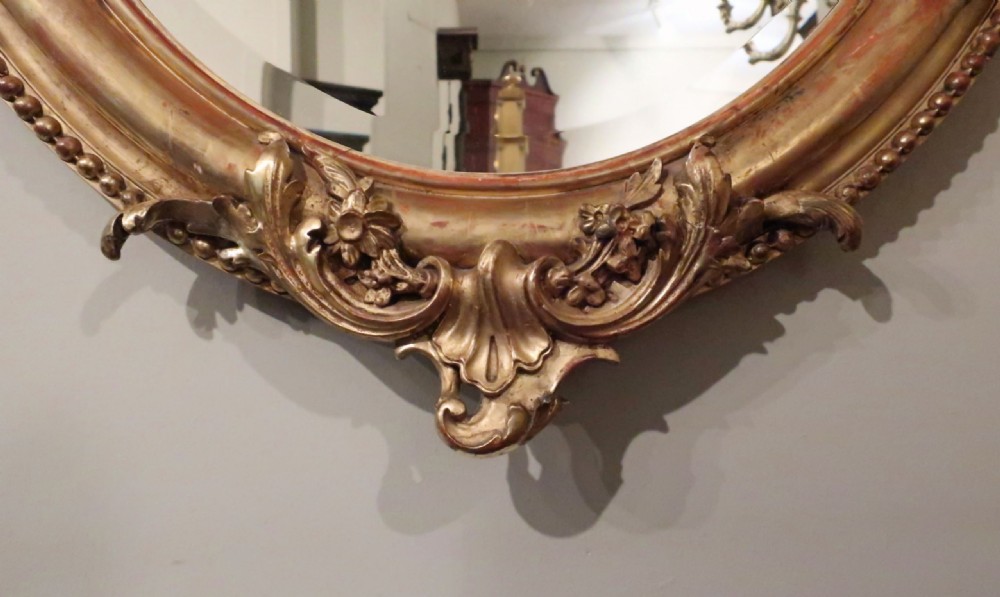 Victorian Giltwood Oval Wall Mirror View VII