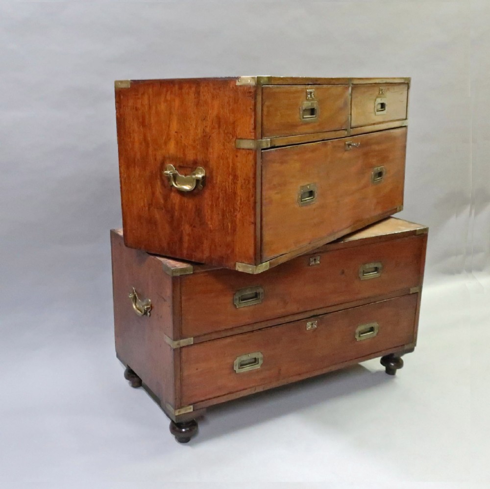 Early Victorian Mahogany Military Chest of Drawers