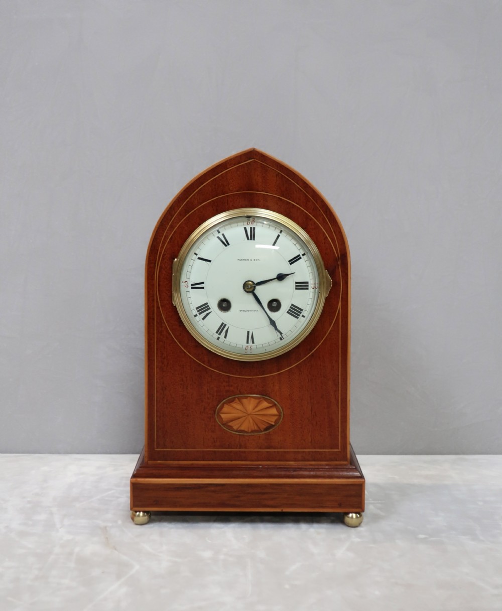 French Belle Epoque Mahogany Mantel Clock View II