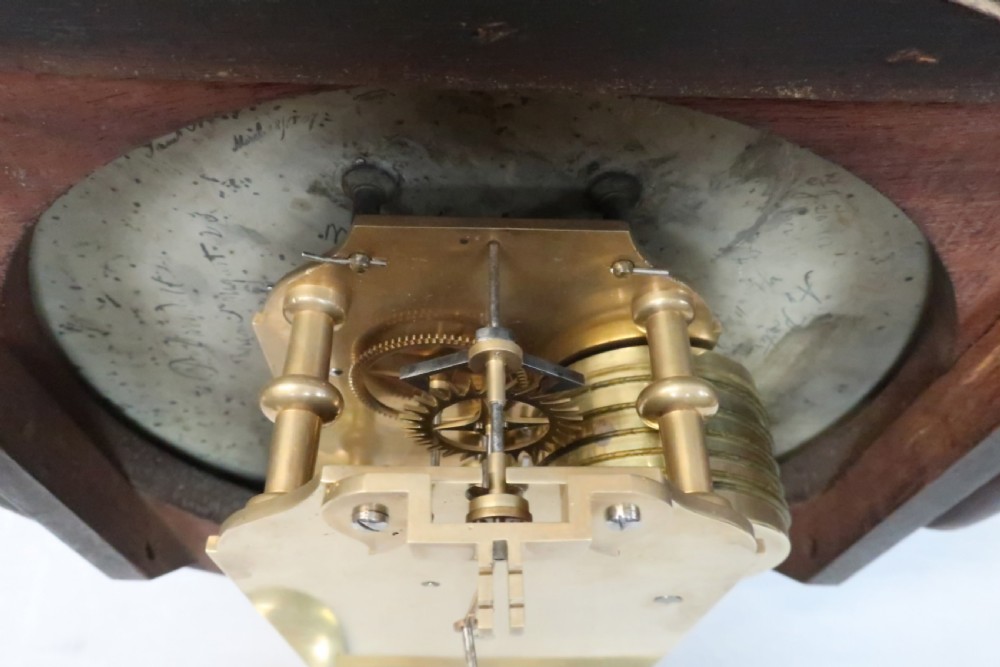 GEORGE III MAHOGANY DROP DIAL WALL CLOCK BY JOHN MOORE & SON View VI