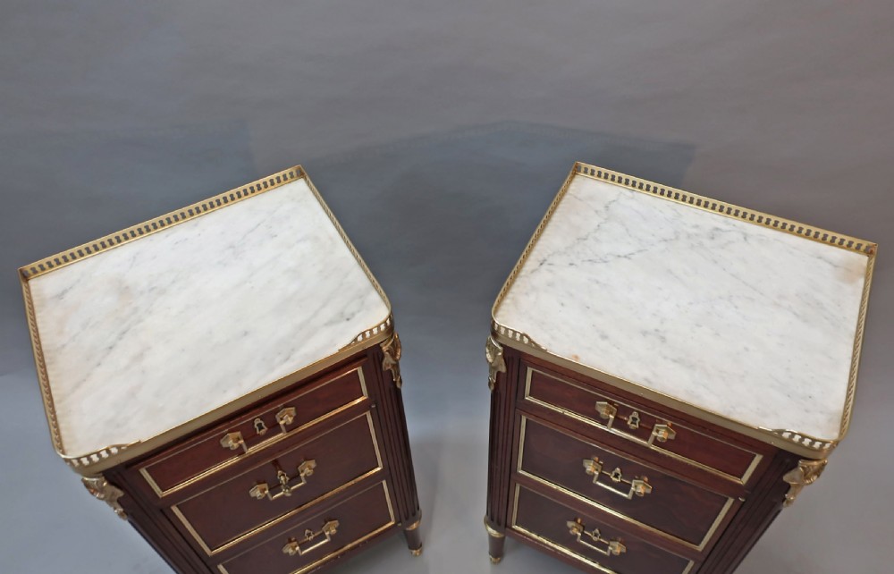 PAIR OF FRENCH MAHOGANY BEDSIDE CABINETS View X