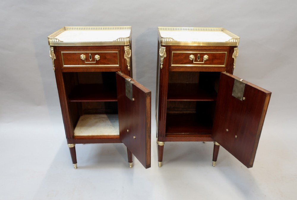 PAIR OF FRENCH MAHOGANY BEDSIDE CABINETS View XI