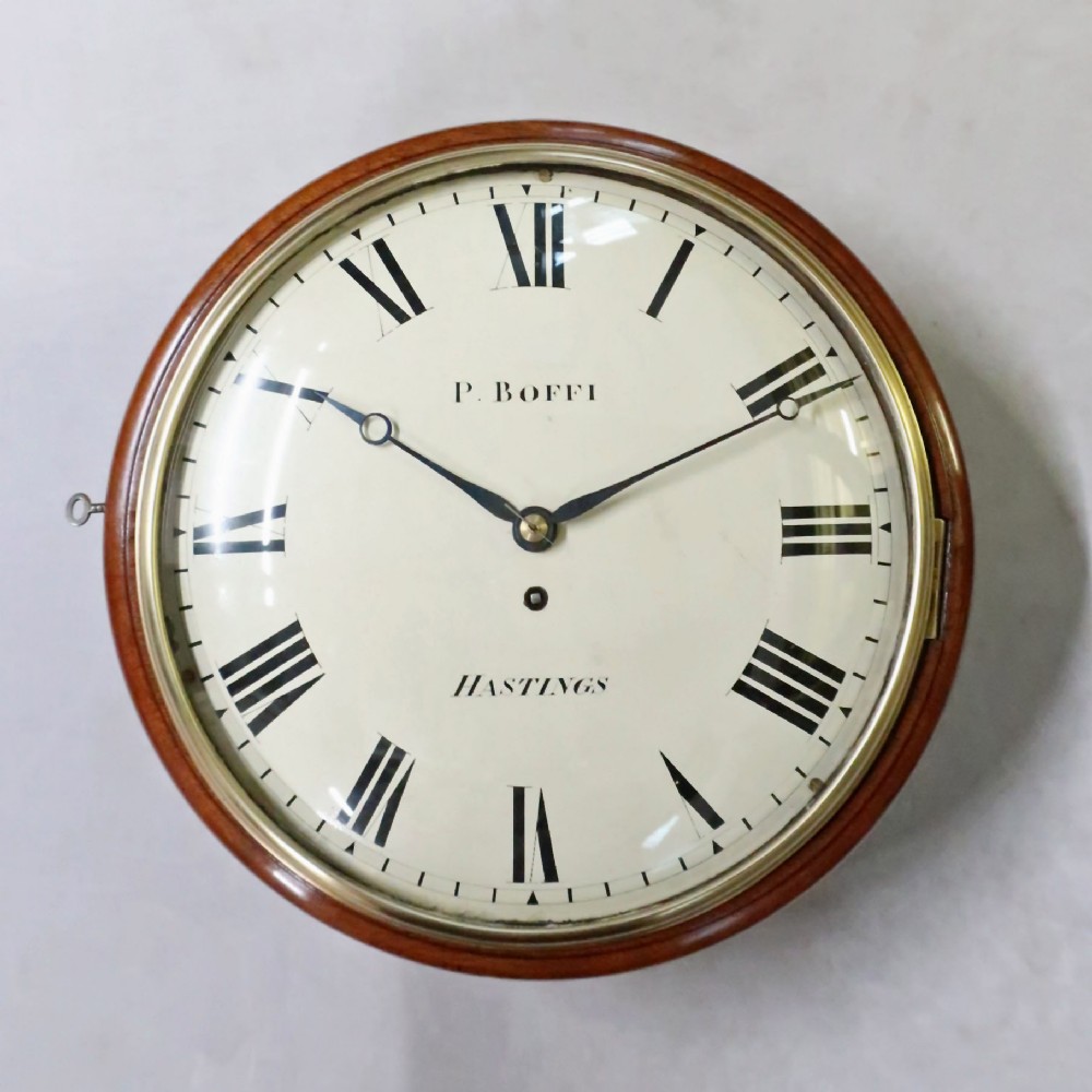 GEORGE III MAHOGANY DIAL WALL CLOCK SIGNED BOFFI