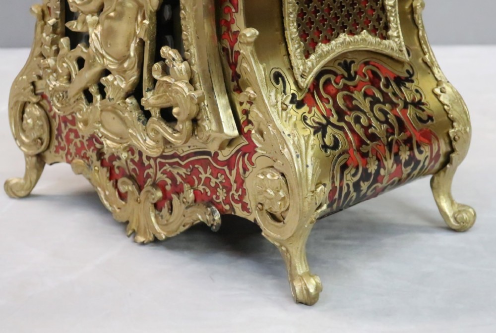 FRENCH LOUIS XV STYLE BOULLE MANTEL CLOCK View V