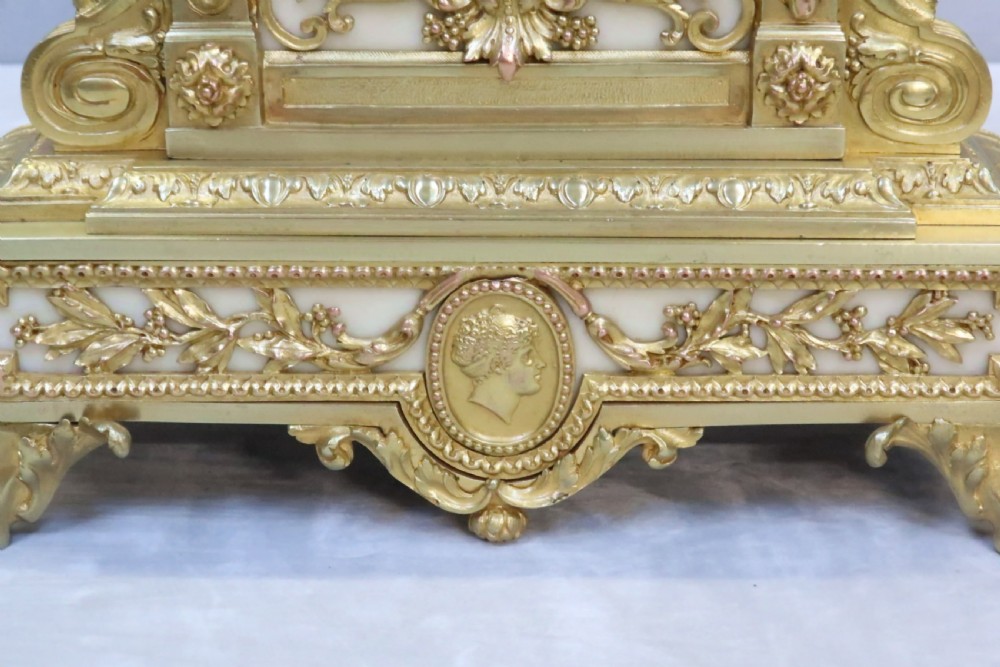 FRENCH NAPOLEON III BRONZE GILT MANTEL CLOCK BY JAPY FRERES View VI