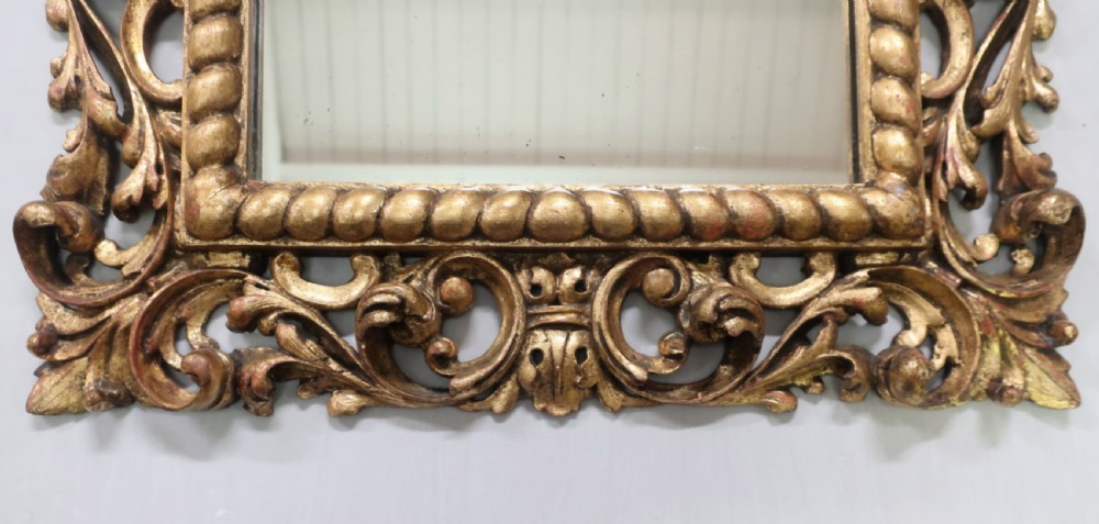 ITALIAN CARVED GILTWOOD FLORENTINE WALL MIRROR View III