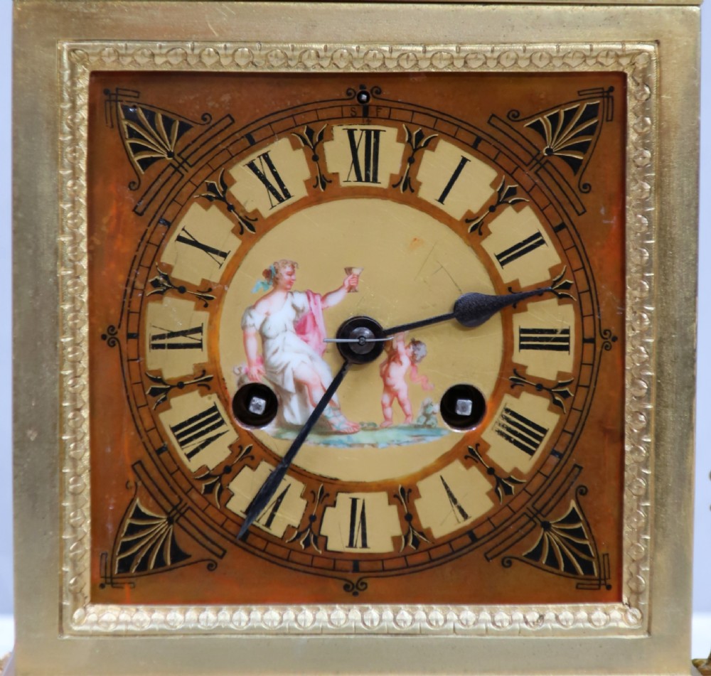 FRENCH EGYPTIAN REVIVAL BRONZE GILT MANTEL CLOCK BY ACHILLE BROCOT View III