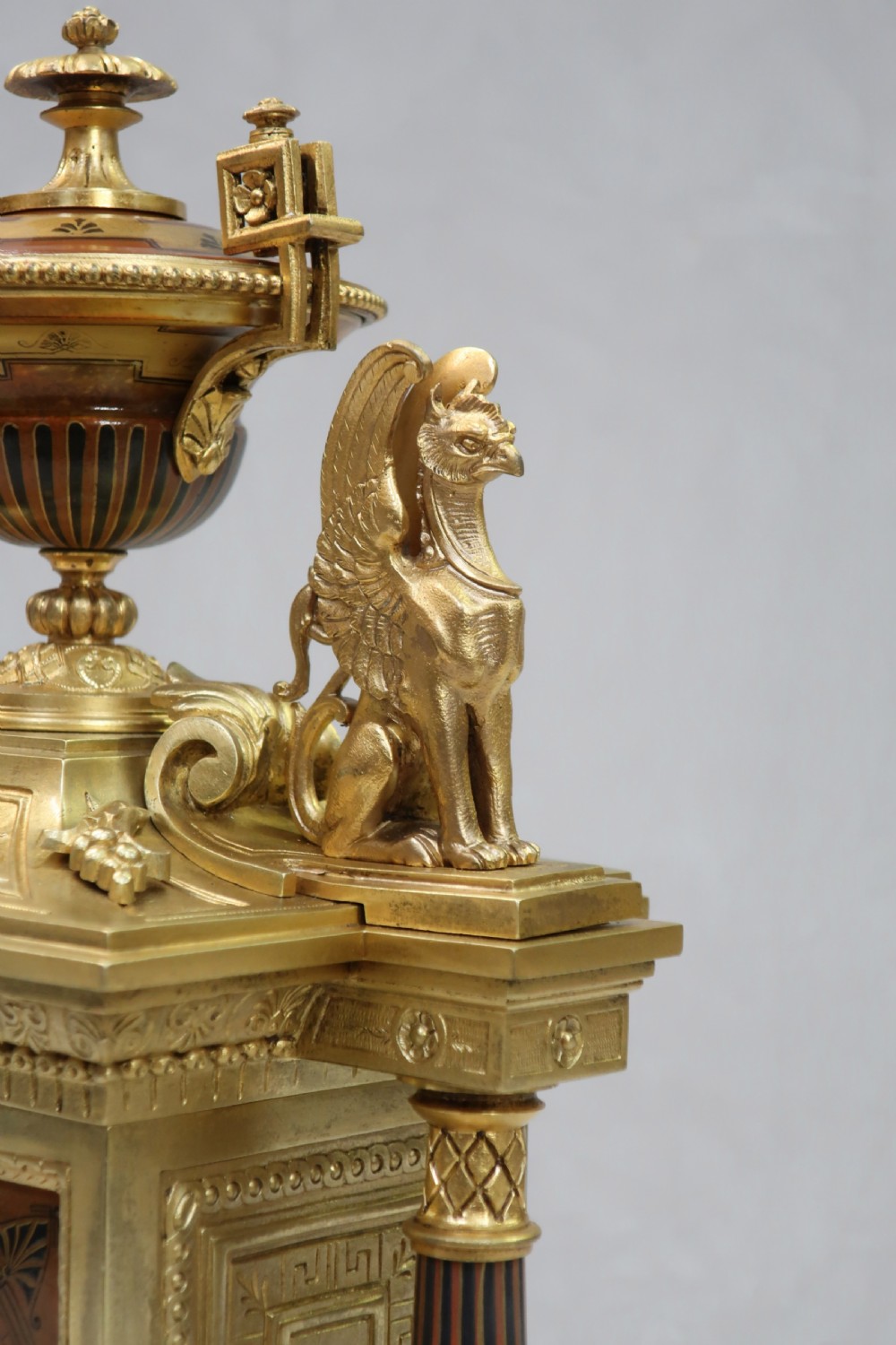 FRENCH EGYPTIAN REVIVAL BRONZE GILT MANTEL CLOCK BY ACHILLE BROCOT View IV