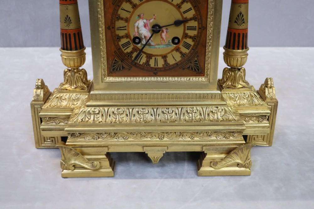 FRENCH EGYPTIAN REVIVAL BRONZE GILT MANTEL CLOCK BY ACHILLE BROCOT View VII