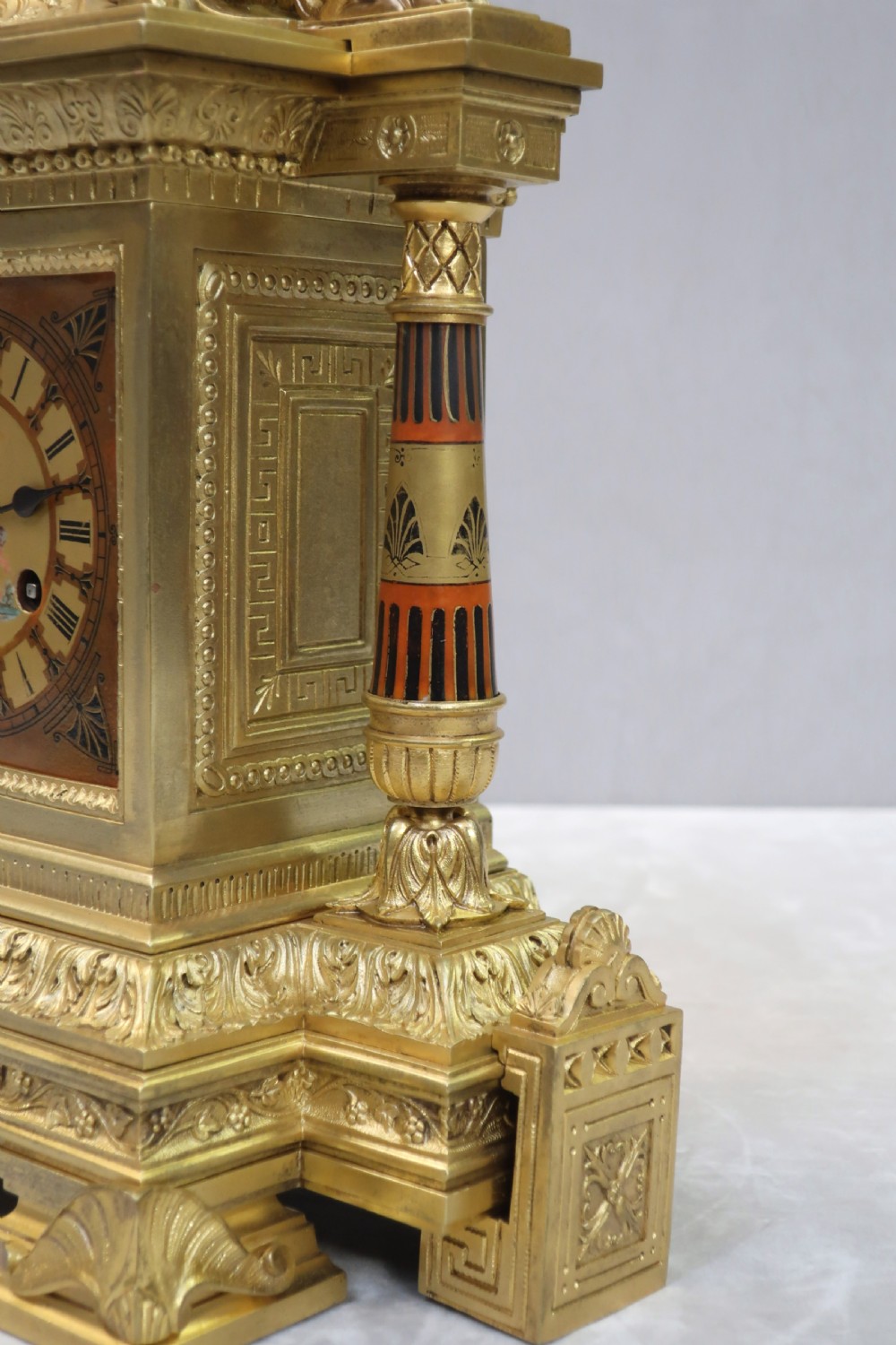 FRENCH EGYPTIAN REVIVAL BRONZE GILT MANTEL CLOCK BY ACHILLE BROCOT View VIII