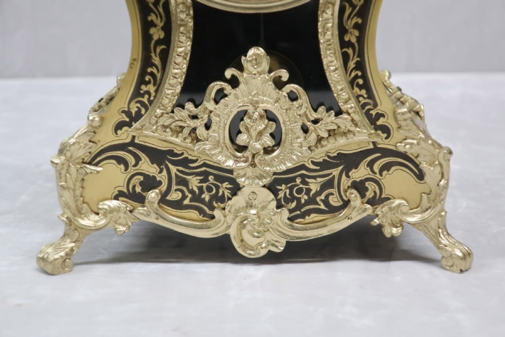 FRENCH LOUIS XV STYLE BOULLE MANTEL CLOCK View V
