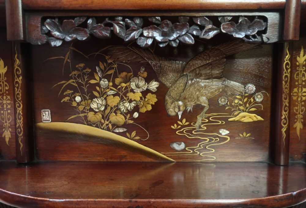 JAPANESE MEIJI PERIOD SHIBAYAMA HANGING DISPLAY CABINET View III