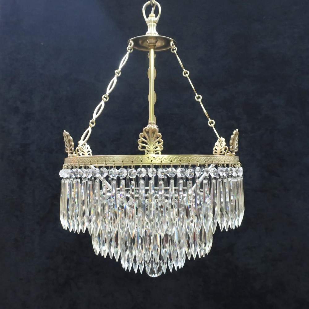 EDWARDIAN EMPIRE STYLE CRYSTAL GLASS  CHANDELIER BY OSLER