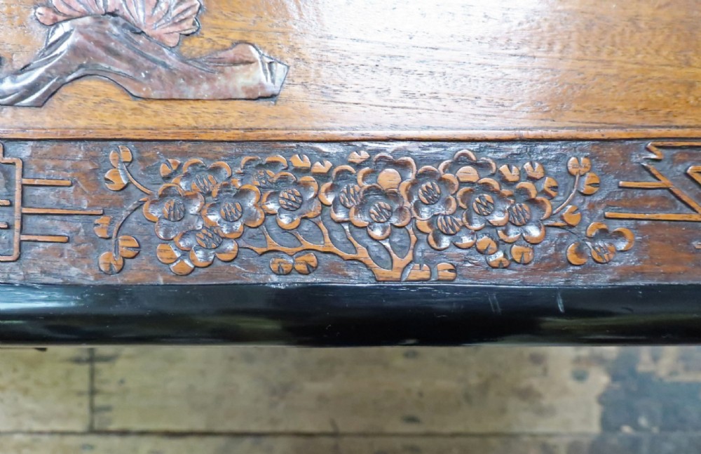 ORIENTAL CHINESE CAMPHOR WOOD & SOAPSTONE CHEST View IV