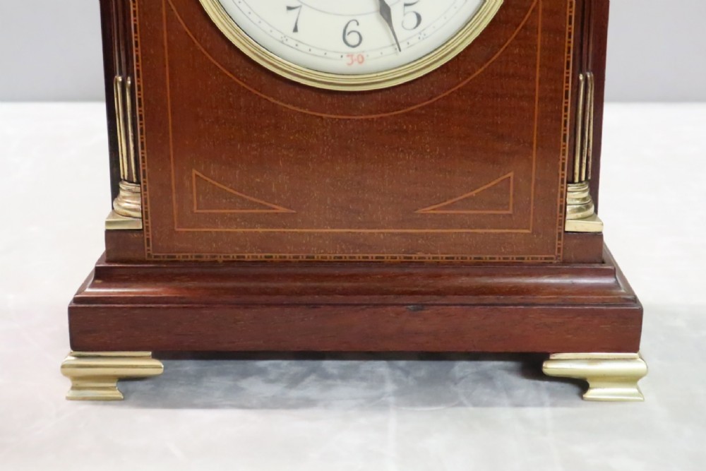 FRENCH EDWARDIAN MAHOGANY ANTIQUE MANTEL CLOCK View V