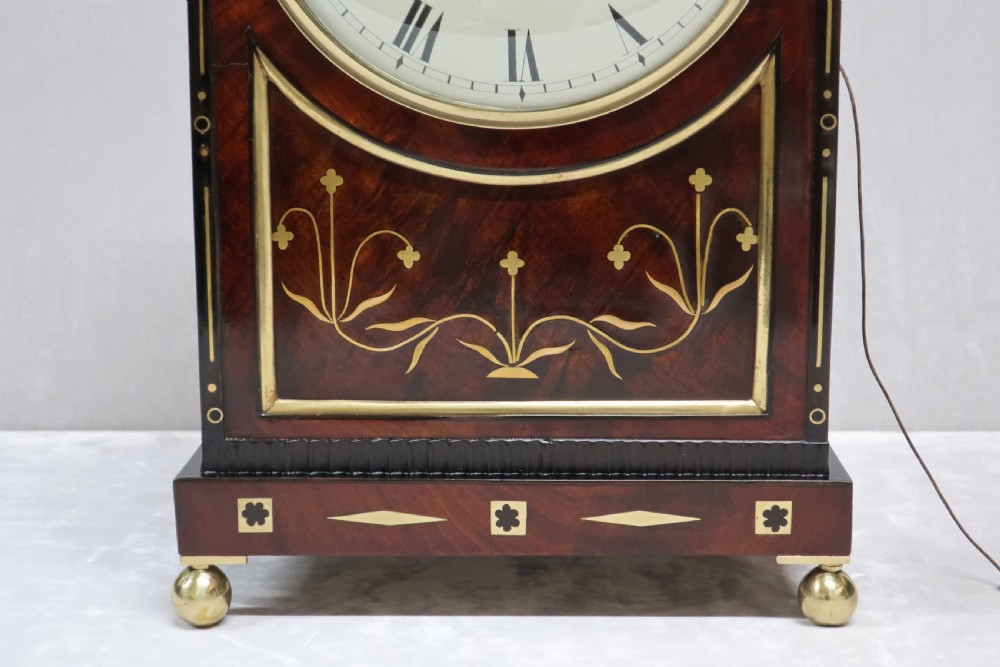REGENCY MAHOGANY BRACKET CLOCK BY THOMAS GLAZE View V
