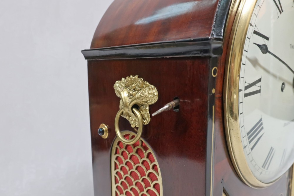 REGENCY MAHOGANY BRACKET CLOCK BY THOMAS GLAZE View X