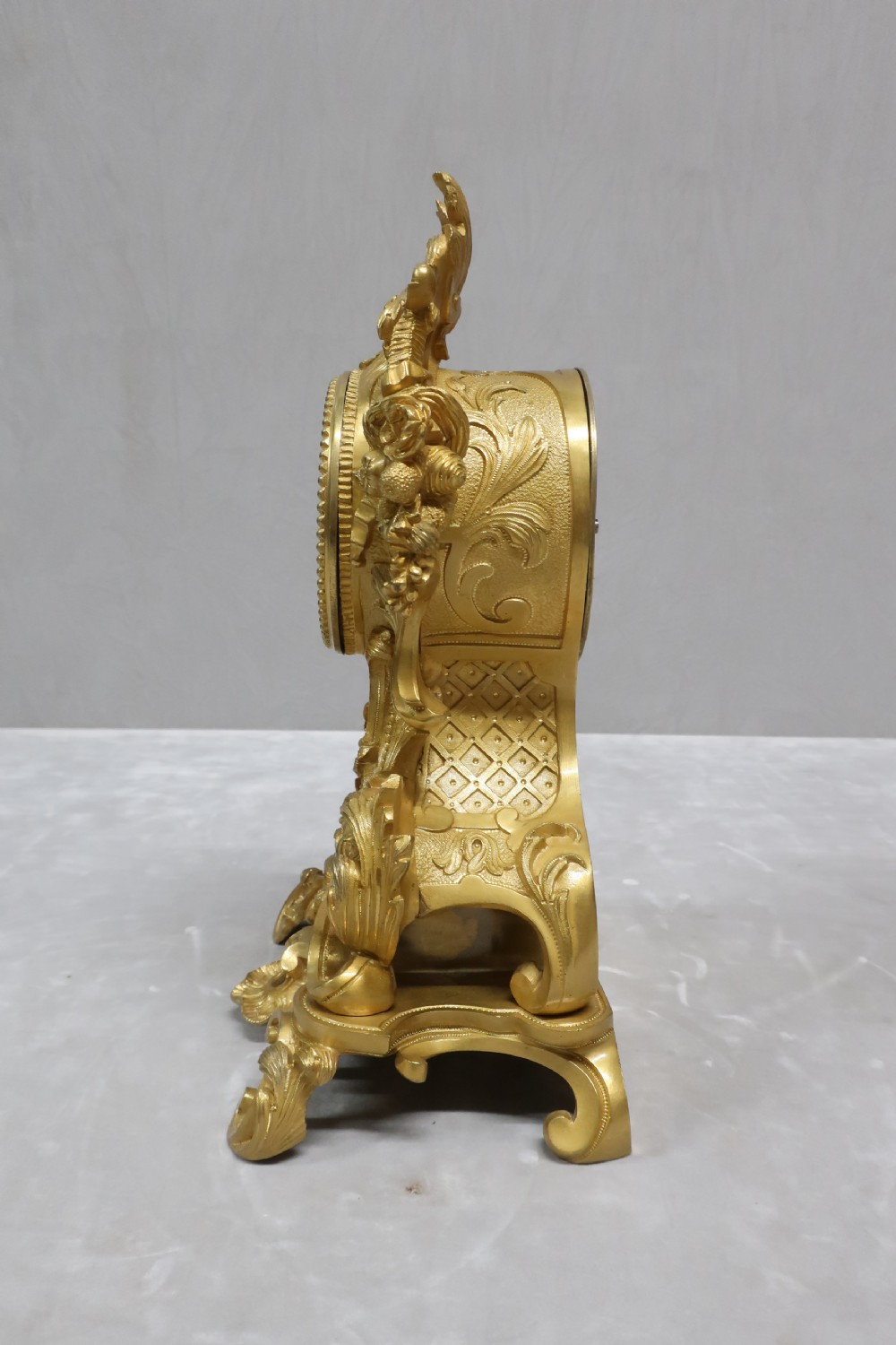 FRENCH BRONZE GILT ROCOCO STYLE MANTEL CLOCK View IX