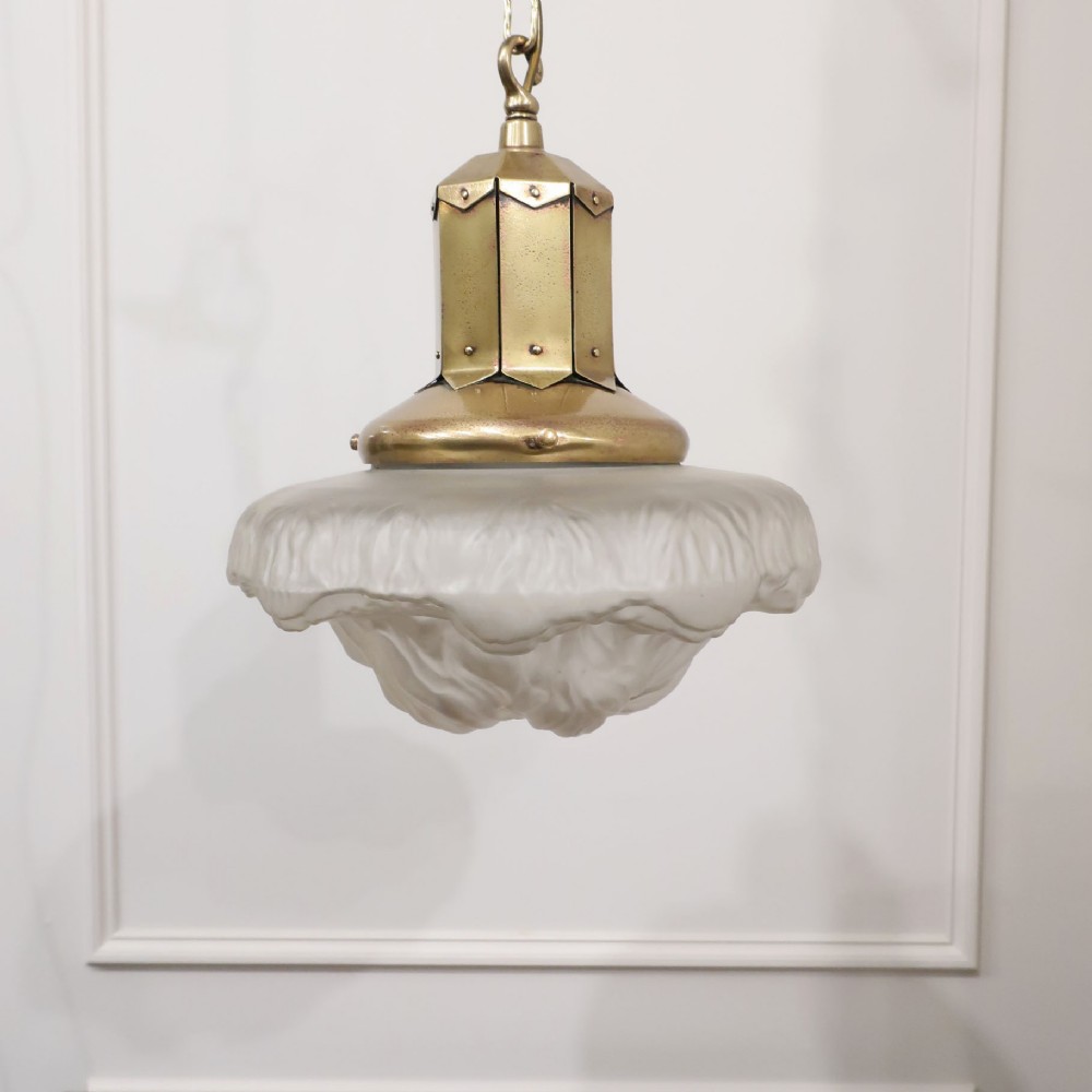 ART DECO FROSTED GLASS PENDANT CEILING LIGHT
