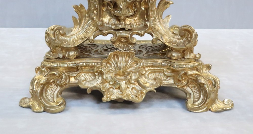 FRENCH BRONZE GILT ROCOCO STYLE MANTEL CLOCK BY VINCENTI View IV