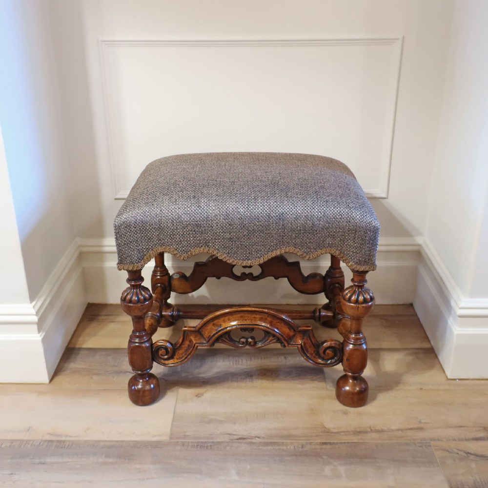 Victorian Walnut Queen Anne Style Stool
