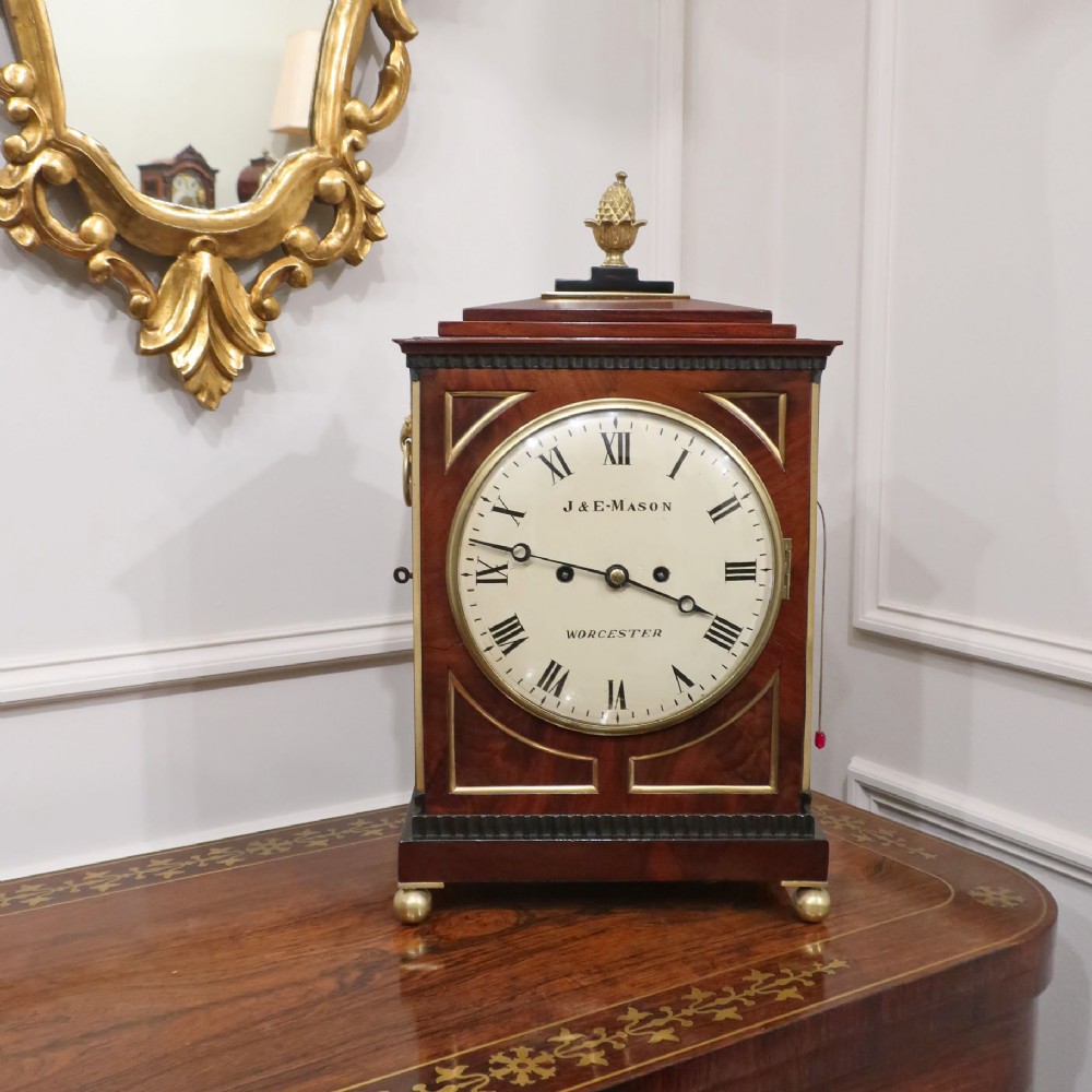 William IV Mahogany Bracket Clock by J & E Mason