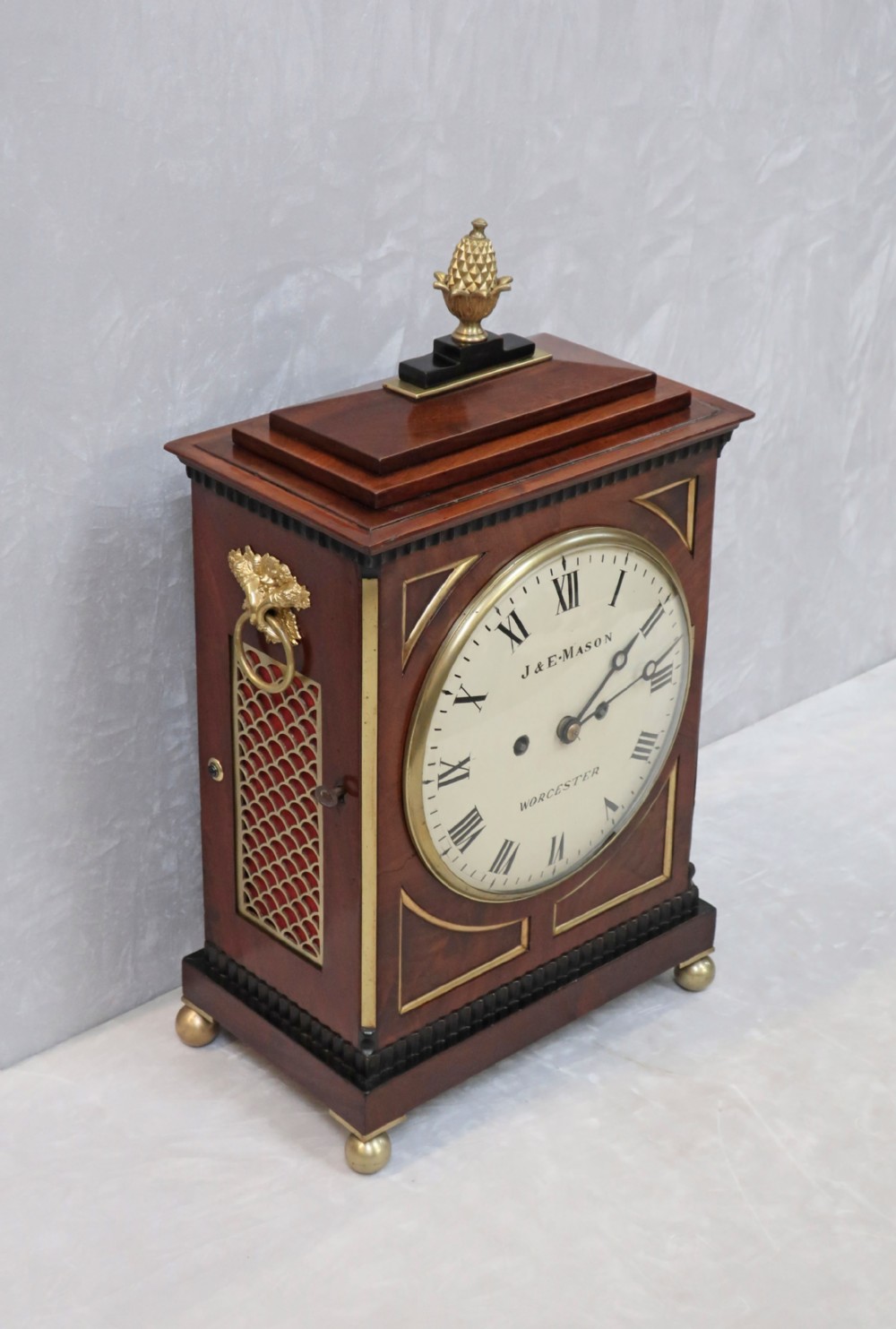 William IV Mahogany Bracket Clock by J & E Mason View VIII