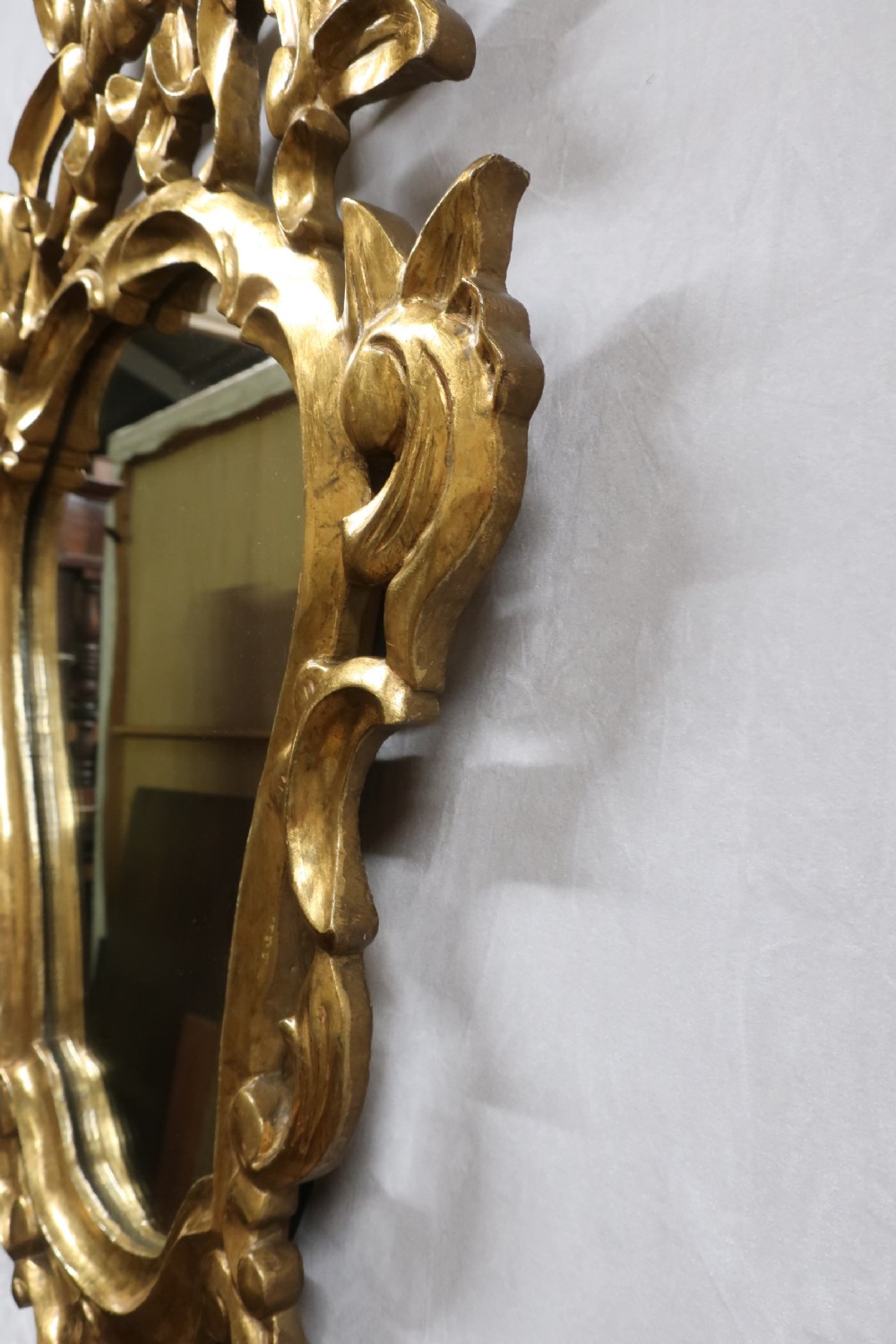 Italian Giltwood Carved Rococo Style Wall Mirror View VIII