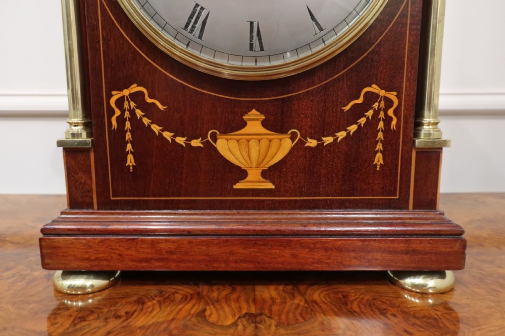 French Mahogany and Marquetry Mantel Clock by Vincenti View III