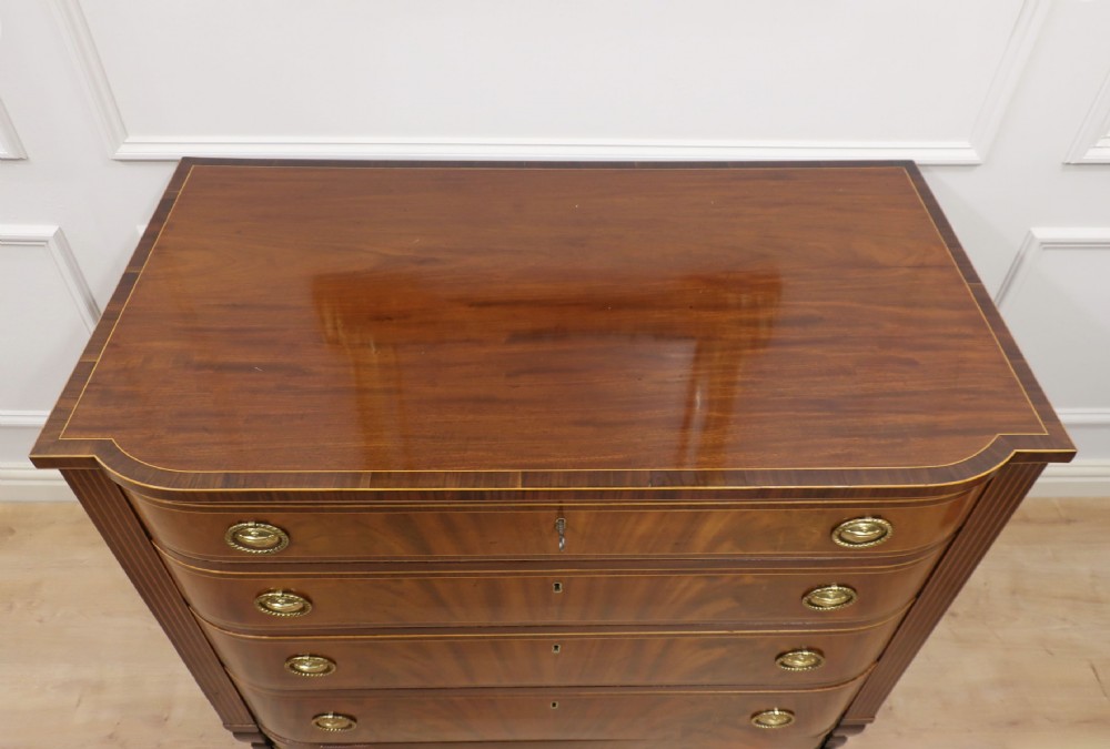 SHERATON PERIOD MAHOGANY CHEST OF DRAWERS View VII