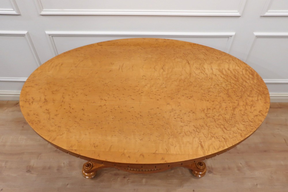 Regency Birds Eye Maple Centre Table Attributed to Gillows View II