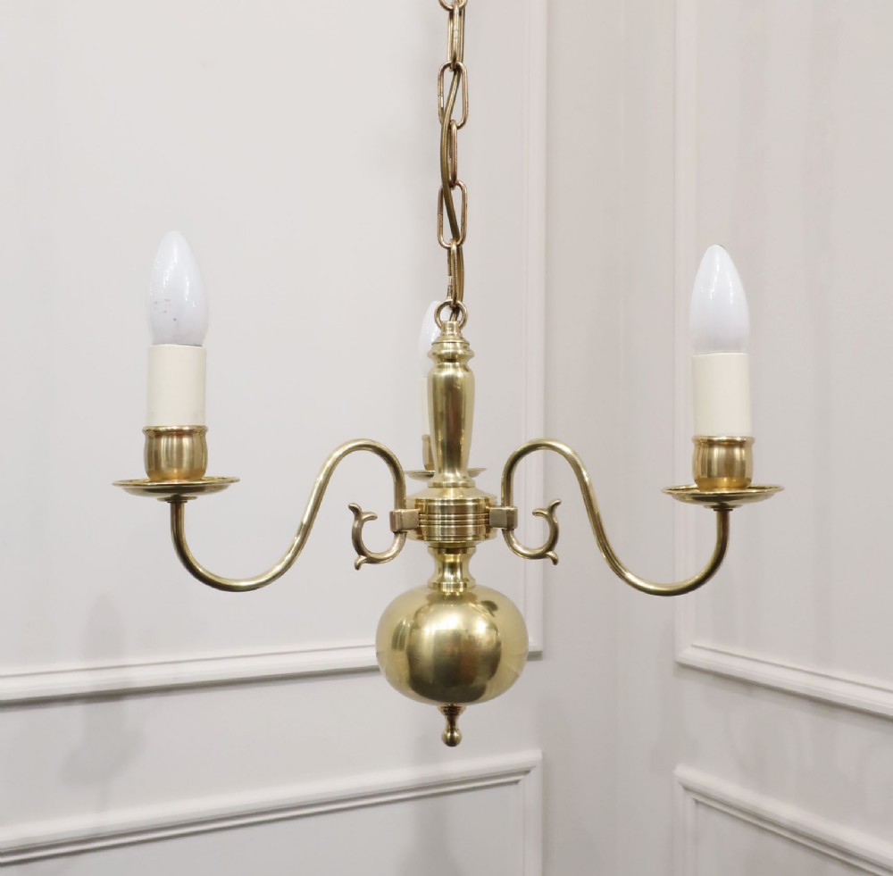 Dutch Style Brass Chandelier