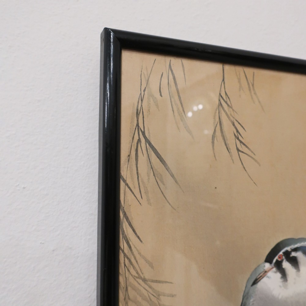 Japanese Framed Woodblock Print by Koson Ohara 'Northern Lapwing' View VII