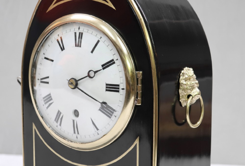 Regency Ebonised Single Fusee Timepiece Mantel Clock View V