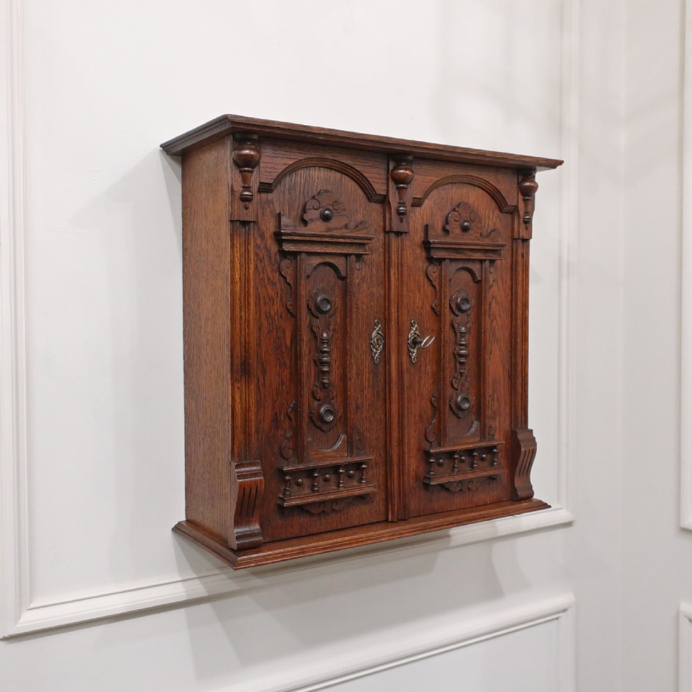 Victorian Oak Hanging Wall Cabinet