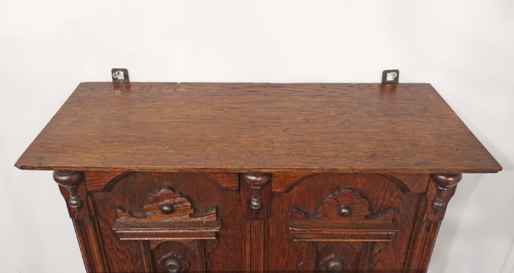 Victorian Oak Hanging Wall Cabinet View IX