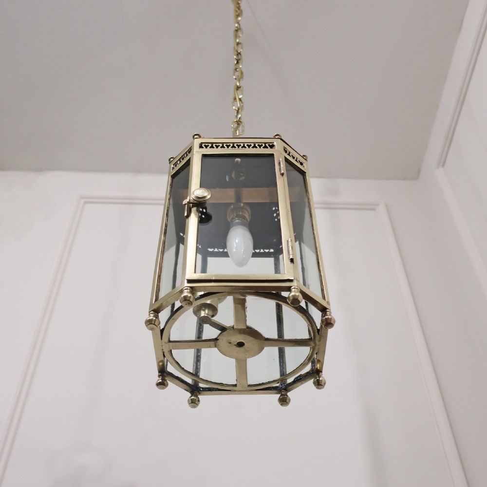 Victorian Brass and Copper Hall Lantern View V