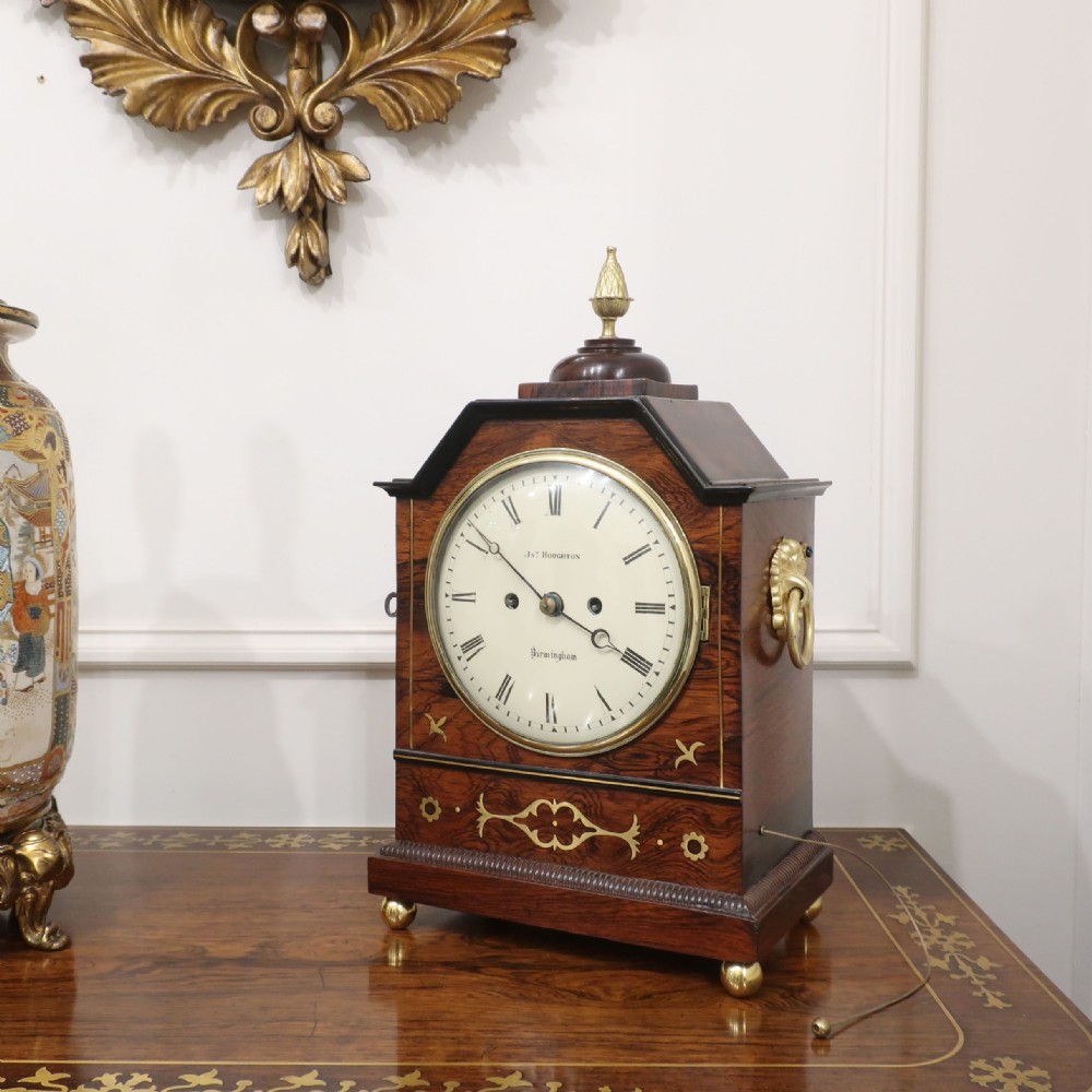 Georgian Rosewood Bracket Clock by John Houghton