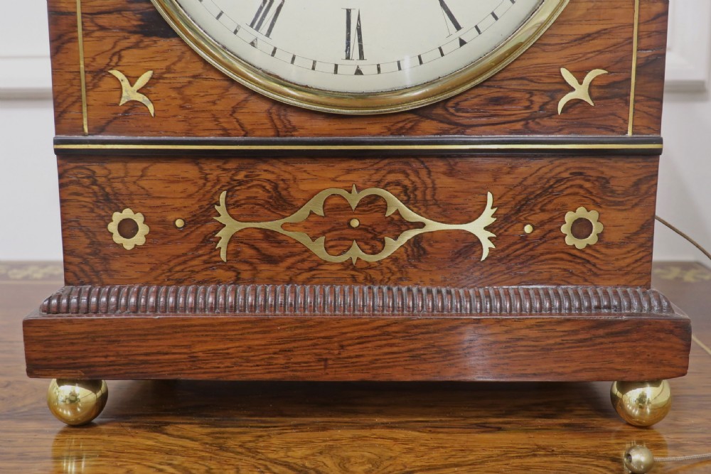 Georgian Rosewood Bracket Clock by John Houghton View V