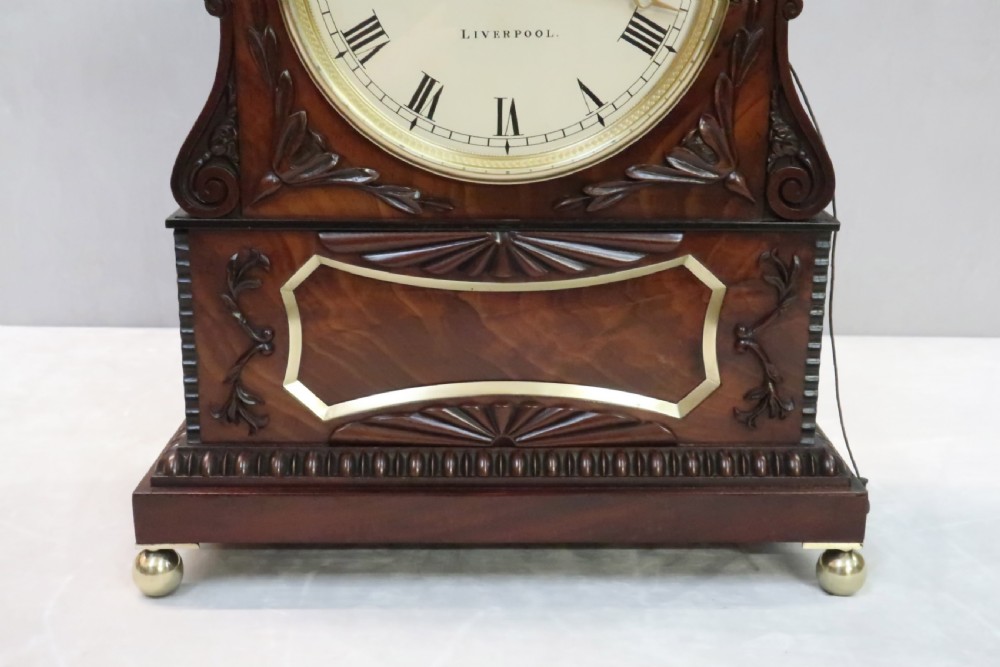 Georgian Mahogany Bracket Clock by Roskell of Liverpool View VII