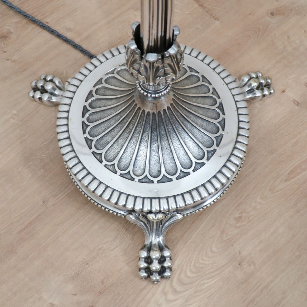 Victorian Adams Style Silver Standard Floor Lamp View V