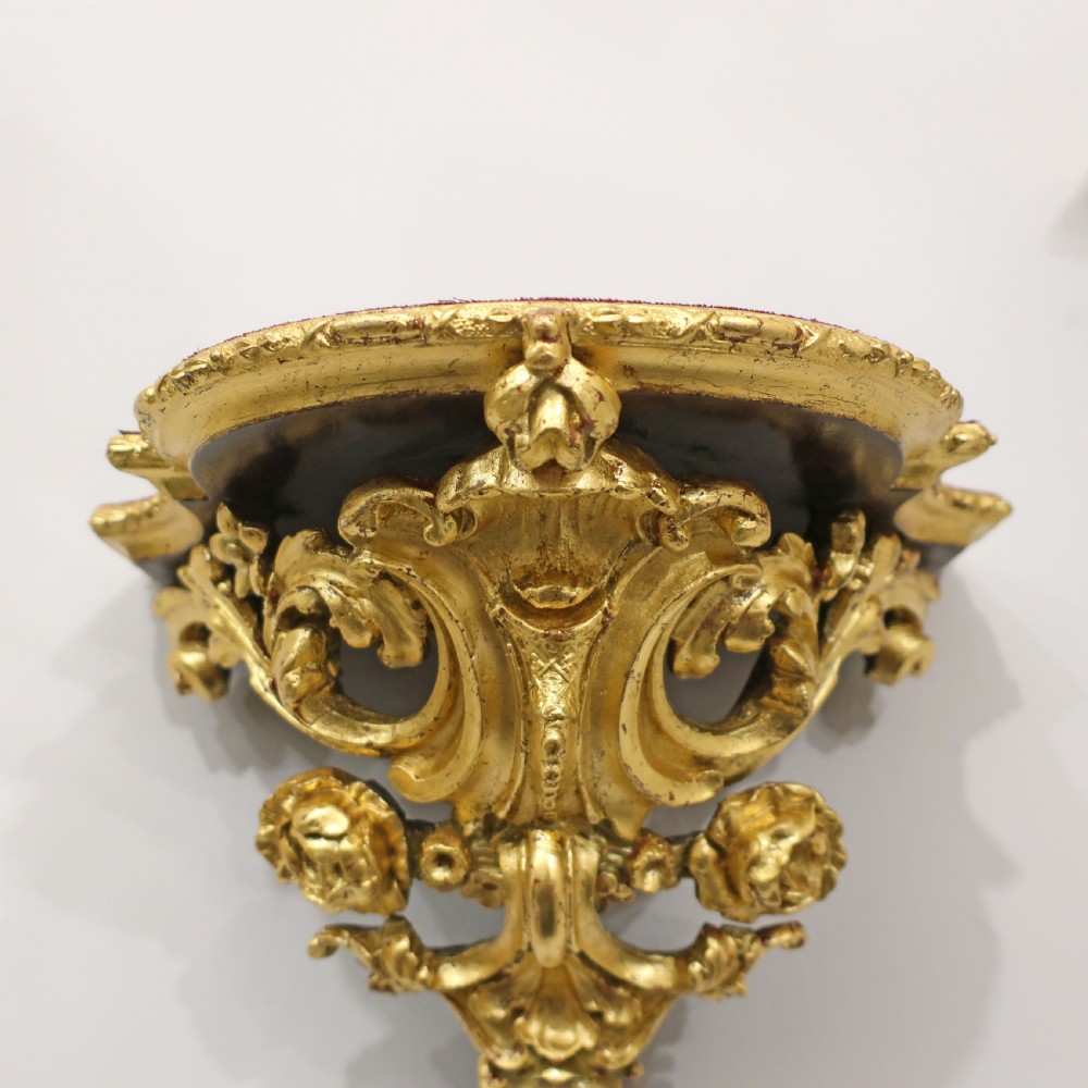 Pair of Victorian Rococo Style Gilt Wall Brackets View VI